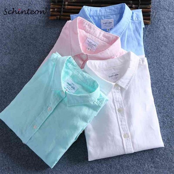 

schinteon men spring summer cotton linen shirt slim square collar comfortable undershirt male plus size 210331, White;black
