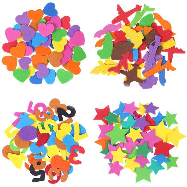 Presente de papel embrulhada em papel de espuma DIY Produção DIY Kids Toys Sponge Patch Patch Auto Adesivo Multicolor Children Sticker KindengengenTift