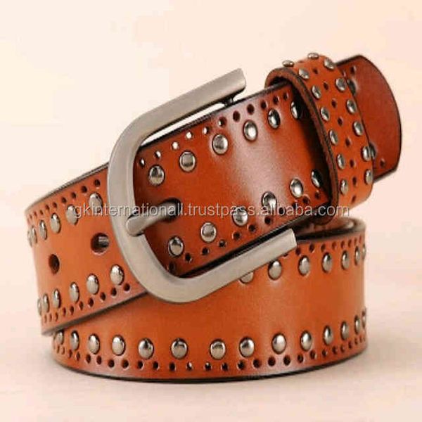 

men's fashion digner letters studded rivet strap pure leather belt, Black;brown