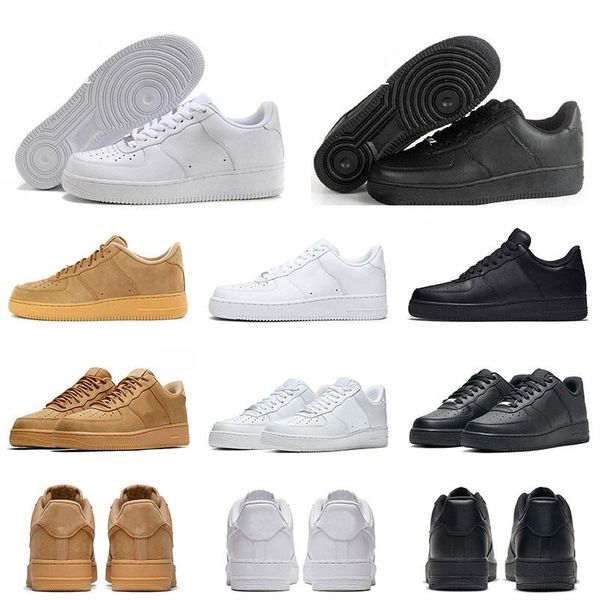 

men's women's running shoes forces 1 fashion skateboarding couple lovers classics sportwear skate sneaker high low sports, Black