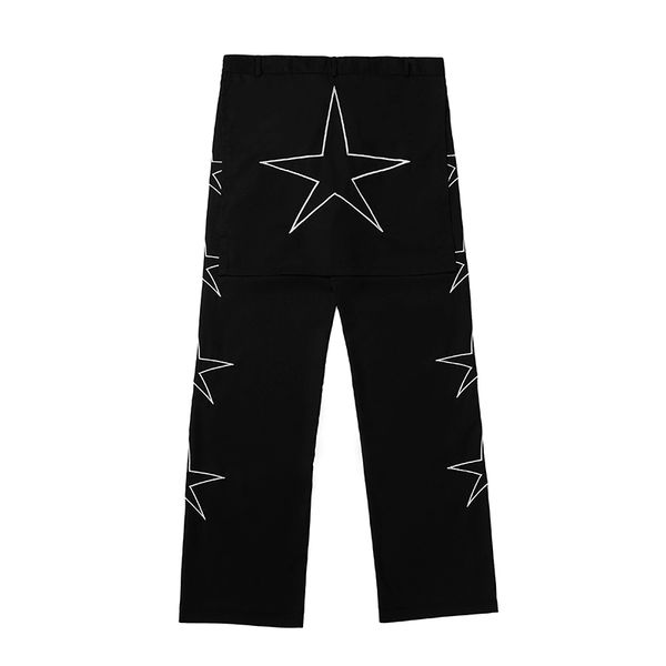 

letter embroidery straight casual trousers men and women high street loose track pants, Black;brown