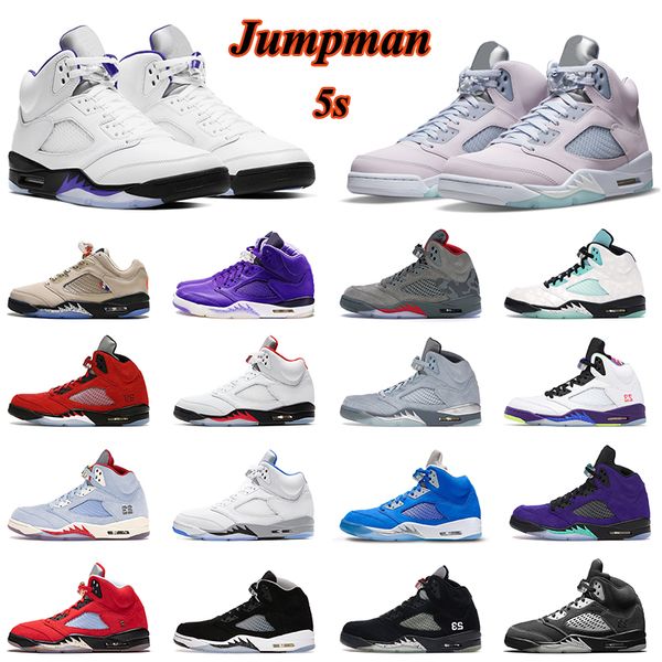 

jumpman 5 5s basketball shoes men women white cement suede red shattered backboard new oregon sneaker mans trainer