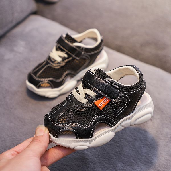 

50 per package kids outdoor shoes semi sandals leisure beach shoes, Black