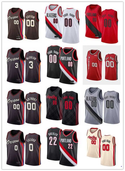

75th custom jersey portland''trail''blazers''men women youth 21 keljin blevins 4 greg brown iii 9 nassir ittle, Black;red