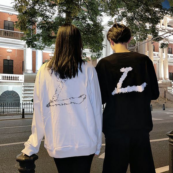 

women men sweatshirt long sleeve o-neck sweater cotton pullover hooded jumper jacket coat colors size s-xxxl aa, Black