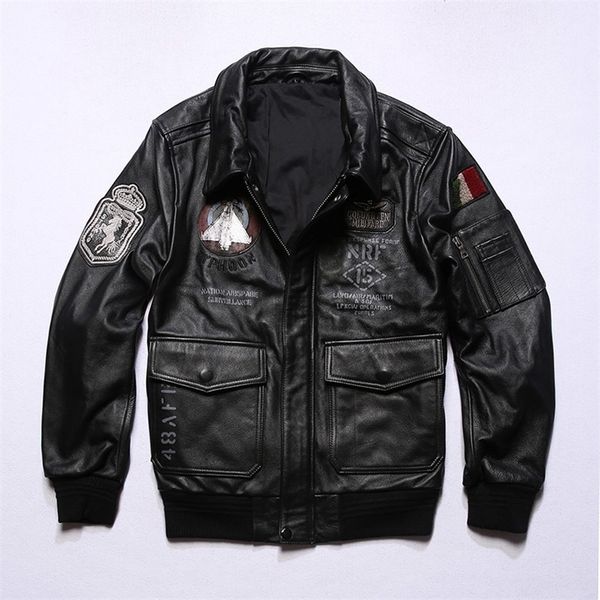 22091 Super Oferta Read Ler Descrição Tamanho asiático Air Force Flight Pilot Cow Leather Capel