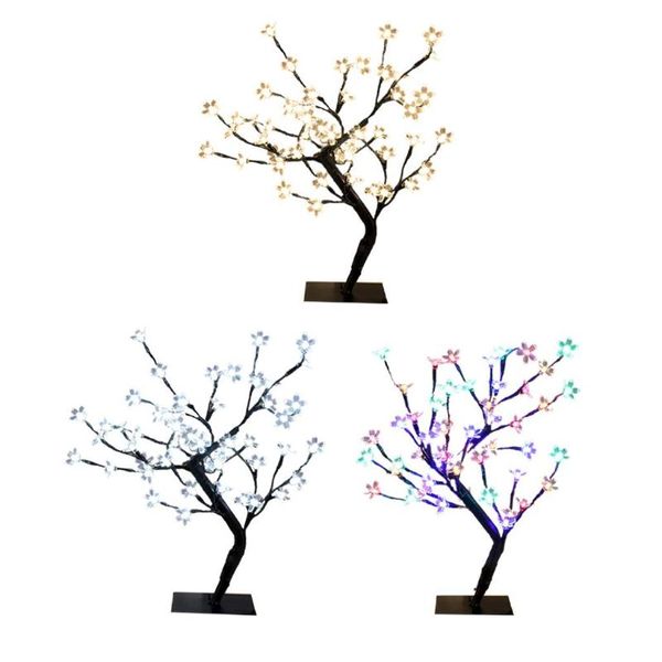 Luzes da noite Artificial 48 LED Birch Tree Light Tabletp Decorações Bateria Levantada para Christmas Thanksgiving Bedroom Wedding