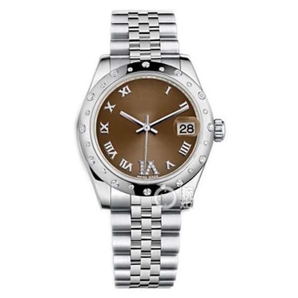 Высококачественные азиатские часы 2813 Sport Automatic Ladies Forist Watch 178344-72160 31-мм бронзовый циферблат из нержавеющей стали модные даты роскошные бриллианты часов