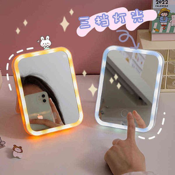 

factory outlet ins style led deskmakeup mirror net red portable dressing rechargeable girls'