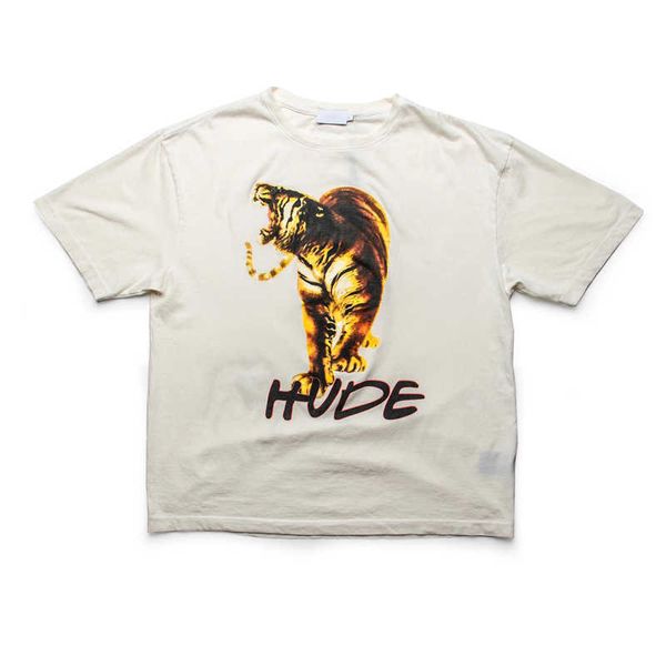 

22ss usa tiger print tee design t shirt high street spring summer fashion skateboard men tshirt, Black;brown