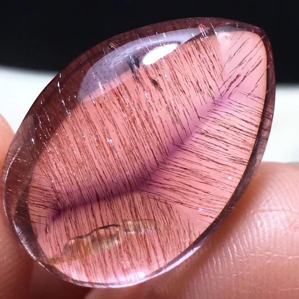 

genuine natural purple super seven 7 rutilated quartz pendant 20x14x8mm water drop necklace crystal genuine aaaaaa, Silver