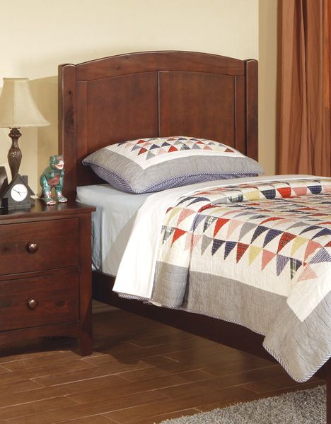 

dark oak finish twin size bed youth bedroom furniture unique headboard footboard rubberwood