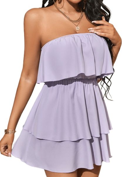 

sxy layered hem tube dress i4hp#, Black;gray