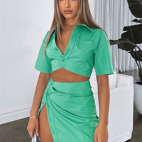 

fsda v neck y2k green mini bodycon dress shirt black summer short sleeve casual hollow out women party dresses beach 220622, Black;gray