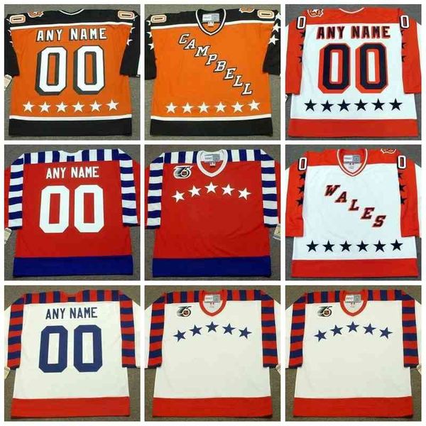 

1986 wales all star 1992 campbell all star vintage hockey jersey custom any number any name men women youth, Black