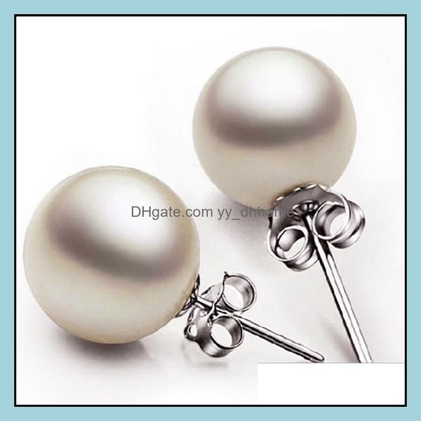 

stud earrings jewelry pearl selling 925 sterling sier for wedding party fashion wholesale 0008wh drop delivery 2021 4o3zm, Golden;silver