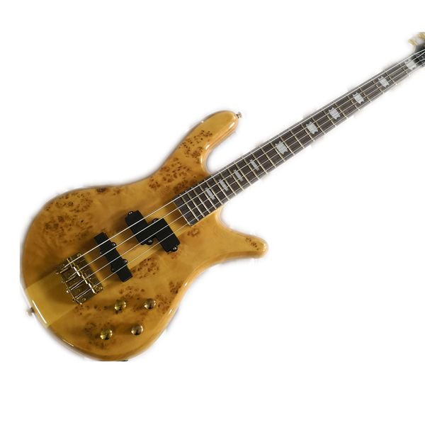 

classic 4 string electric bass guitar, spect bass,neck through ash wood body,gold bridge,quilted maple veneer