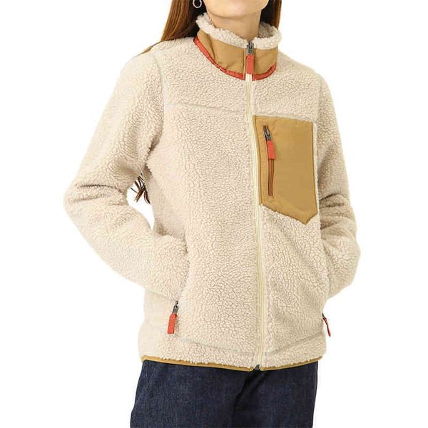 

designer cashmere jacket outdoor sports warm stand collar zipper cardigan coat fashion loose casual jacket couples, Black;brown