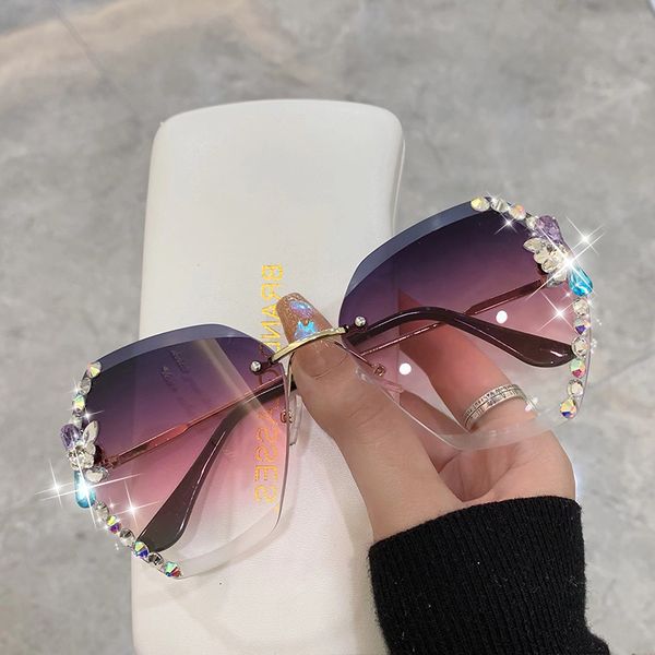 

oversized diamond decorated irregular rimls sunglass colorful trendy fashion lady uv400 shad popular brand female eyewear, White;black