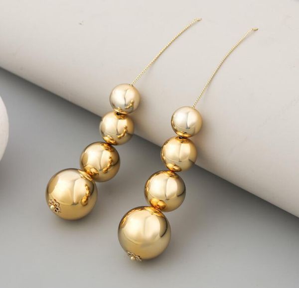 

e2107 simple dangle summer long ear line pendant earrings silver gold ccb beaded retro simple geometric chandelier