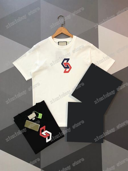 

22ss men women designers t shirts tee chest letter print man crew neck paris fashion streetwear black white xs, White;black