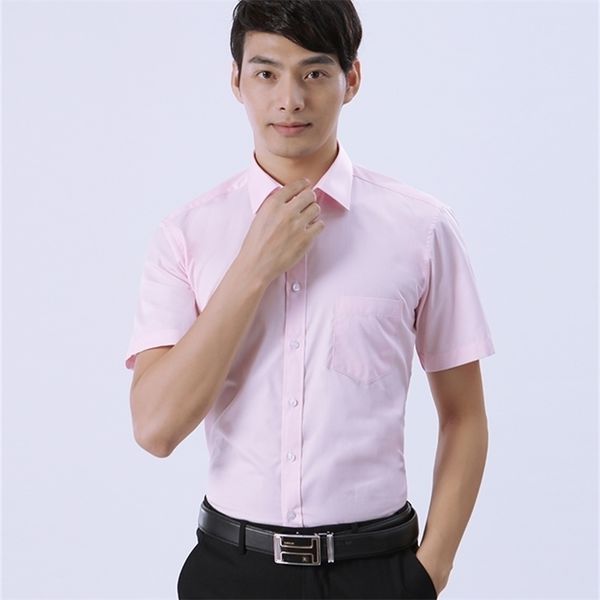 

customize men personalize solid color short sleeve male shirt a588 pink yellow 210331, White;black