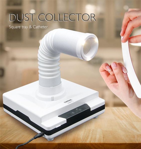 

collector vacuum cleaner for manicures suction dust cleaner retractable elbow nail collector, Silver