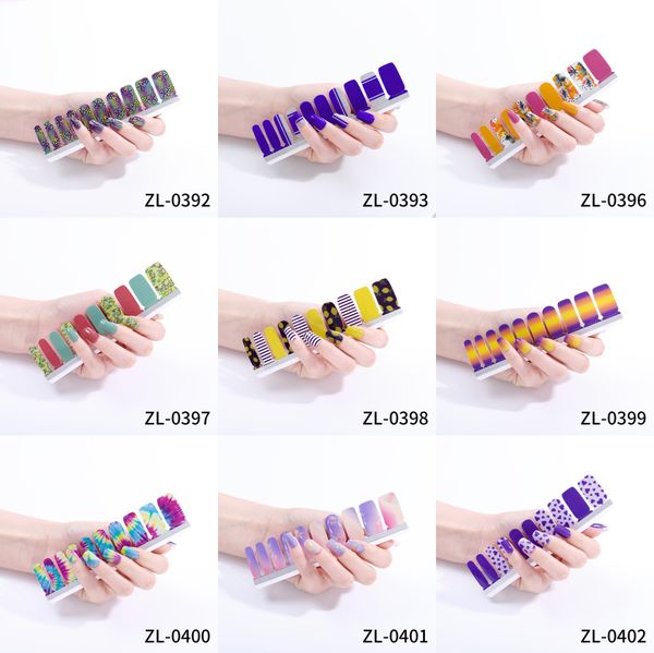 

wholesale 20 tips nail sticker decals european usa fashion stripe pattern nails art stickers beauty salon spa manicure tools, Black