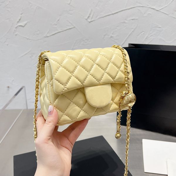 

22ssw luxury designer classic mini flap gold crush ball quilted bags lambskin crossbody purse adjustable shoulder strap large capacity fashi