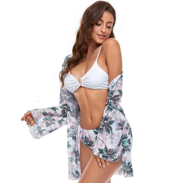 

set 2022 swimsuit three piece mh shawl split swimsuit bikini, Red;black