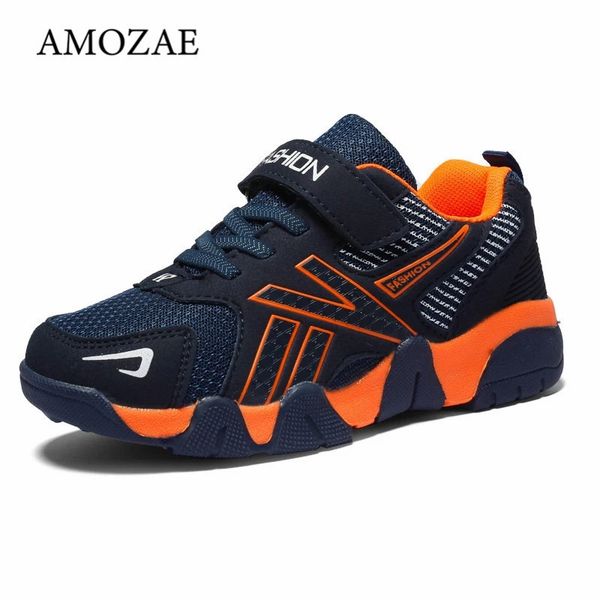 

children's sneakers kids shoes for girl sport tennis casual running shoe boys mesh leather tenis infantil menino sneaker 220408, Black;red