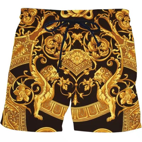 

luxury male casual 3d printed summer style short sleeve luxury royal hip hop black board shorts quick dry shorts funny swimsuit, White;black