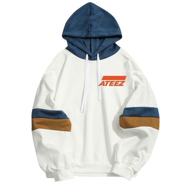 

kpop ateez idol fan support hoodies men women kpop popular hip hop streetwear sweatshirt long sleeve patchwork sudaderas t200407, Black