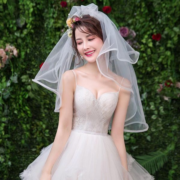 Veli da sposa Moda Velo di tulle a uno strato Affascinante 1,5 metri Lunghezza gomito da sposa Accessori da sposa