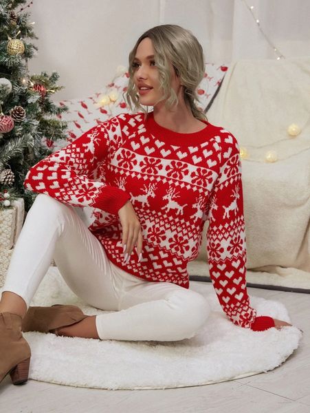 

christmas raglan sleeve sweater v2qk#, White;black