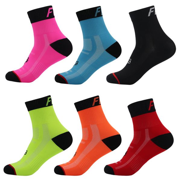 

new men cycling socks breathable basketball running football sock professional sport riding socks for women, Black