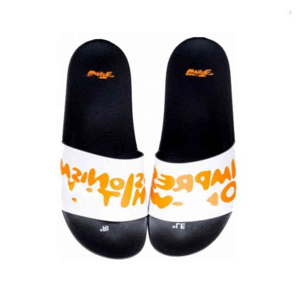 

luxury offs mens womens slippers home office fashion sandals beach slide classic summer slipper casual female shoes print stripes leather so, Black