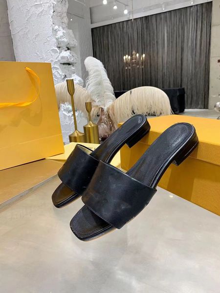 

beach slippers classic flat summer lazy designer cartoon big head flops leather slides l bath letter embroider women shoes lady sandals size, Black