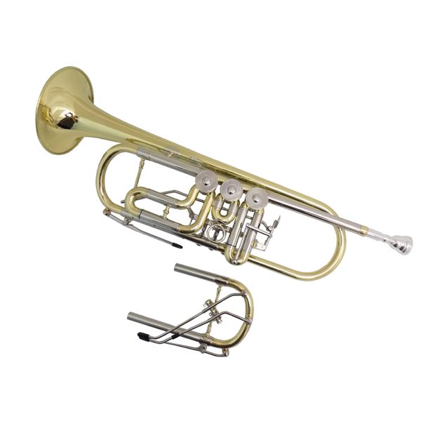 Trompete profissional bb com trompete de latão amarelo de tubo de túngo de cupronickel extra com caso musical