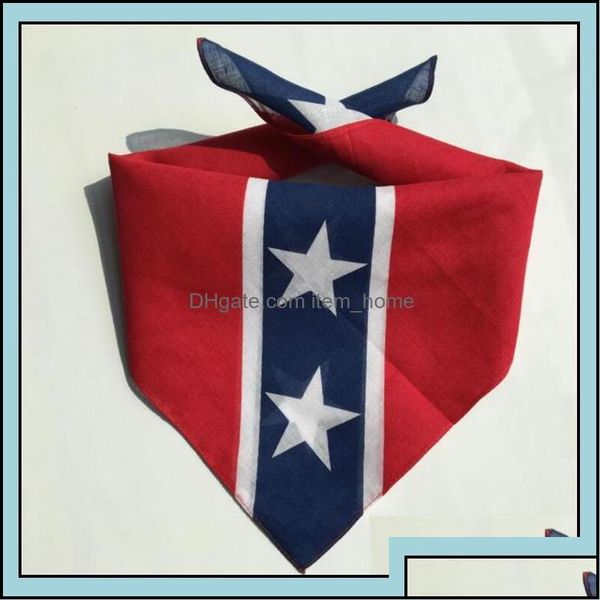 Partyzubehör, Eventzubehör, festliches Zuhause, Garten, 55 x 55 cm, Bandanas mit Flagge der Konföderierten-Rebellen, Flaggen, bedrucktes Bandana für Erwachsene, Stirnbänder, zwei Seiten, Dr