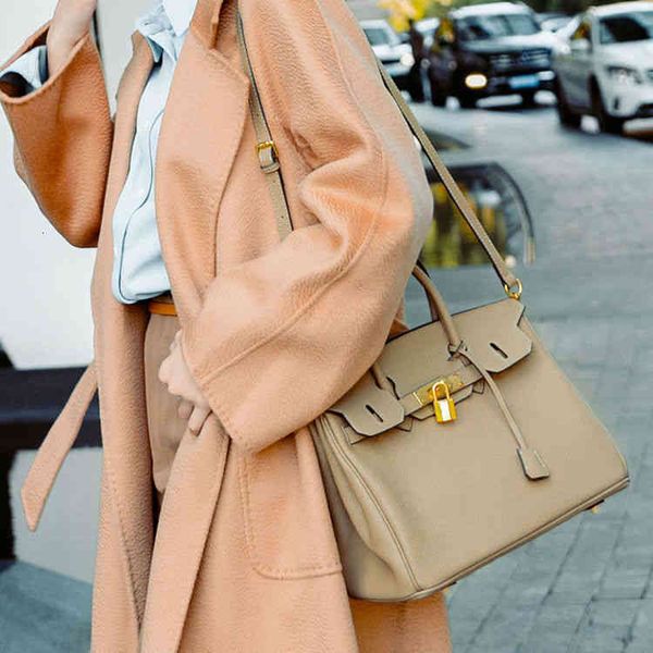 

luxury classic handbags birkins'ss lychee pattern platinum bag 2022 fashion leather large capacity cowhide portable women's single