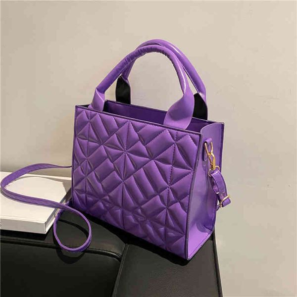 

women pu leather crossbody bag female shoulder messenger s fashion handbag diamond lattice lady bucket and purse 220512