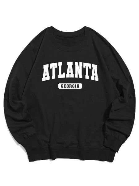 

men letter graphic sweatshirt d2if#, Black