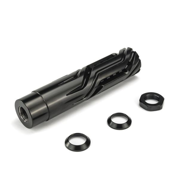 

others tactical accessories stainless steel 1/2x28 muzzle brake 28 port 7.1mm hole for .22 /.223 / 5.56