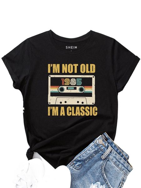 

audiotape and slogan graphic tee 57ep#, White