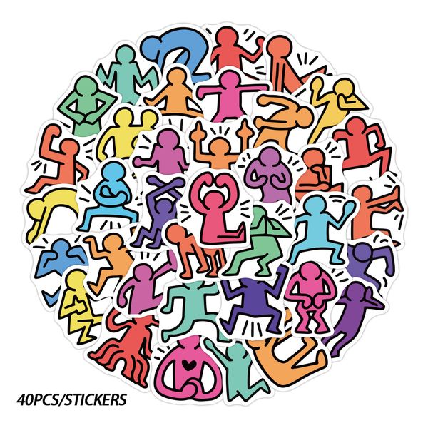 

40pcs cartoon sticker pack for water bottle skateboard lapdiy phone case luggage guitar stickers decals