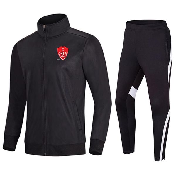 

stade brestois 29 men's tracksuit jacket and pant training suits outdoor sportswear jogging wear kids soccer sets263b, Black;blue