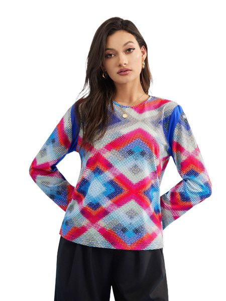 

x provocation geo print tee h31d#, White