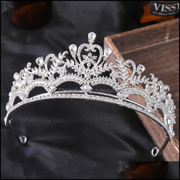 

wedding hair jewelry bridal crowns bands women headband bride crystal tiara princess head band crown dhe14, Slivery;golden