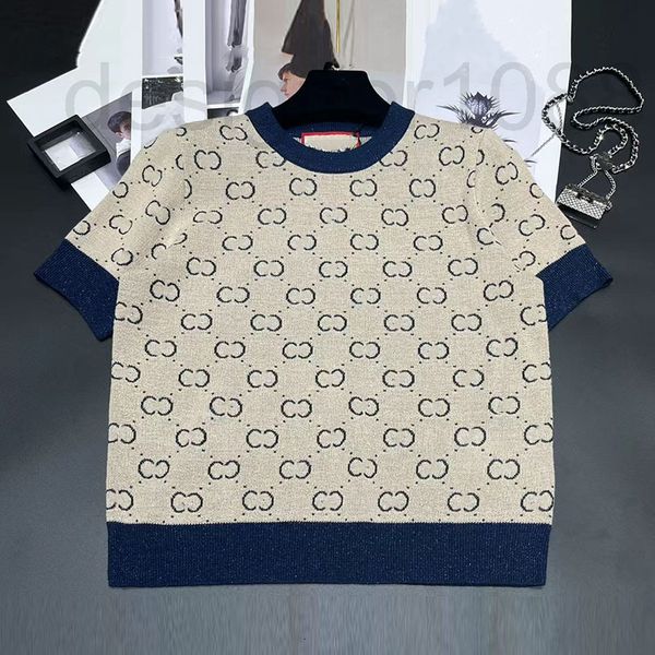 

women's knits & tees designer 2022 summer new three-dimensional simple color matching round neck full body letter tongle leisure loose, White